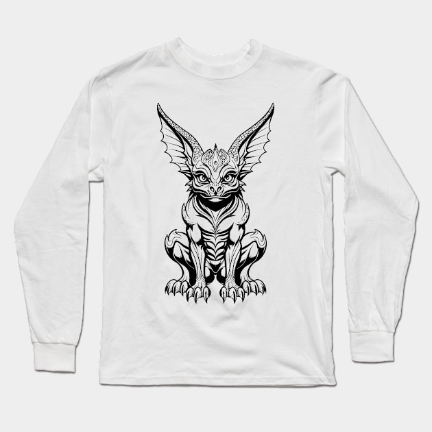 Cute Gargoyle Mythical Beast Long Sleeve T-Shirt by SunGraphicsLab